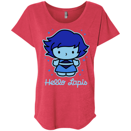 T-Shirts Vintage Red / X-Small Hello Lapis Triblend Dolman Sleeve