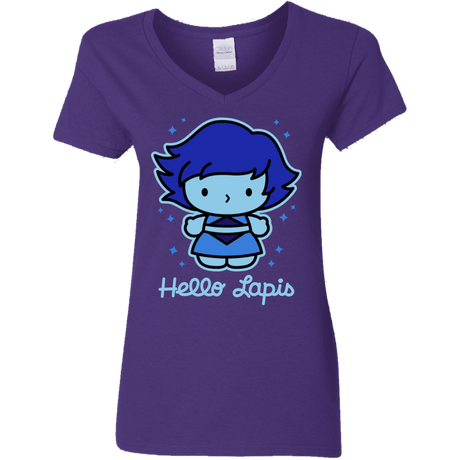 T-Shirts Purple / S Hello Lapis Women's V-Neck T-Shirt