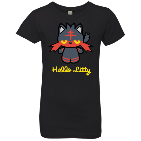 T-Shirts Black / YXS Hello Litty Girls Premium T-Shirt