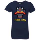 T-Shirts Midnight Navy / YXS Hello Litty Girls Premium T-Shirt