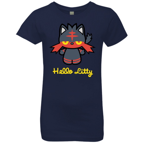 T-Shirts Midnight Navy / YXS Hello Litty Girls Premium T-Shirt