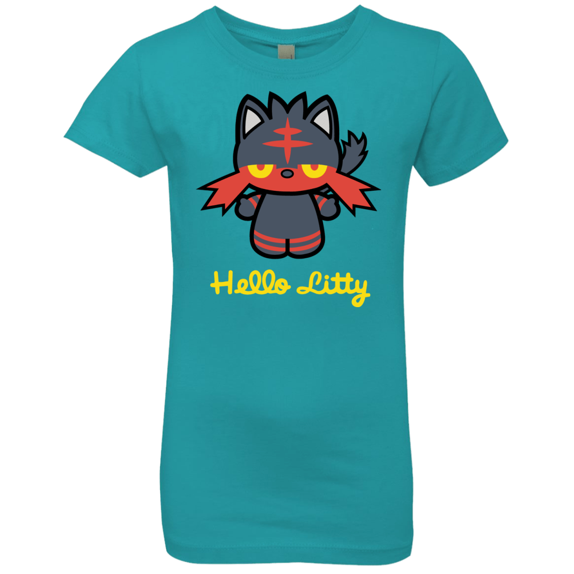 T-Shirts Tahiti Blue / YXS Hello Litty Girls Premium T-Shirt