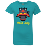 T-Shirts Tahiti Blue / YXS Hello Litty Girls Premium T-Shirt
