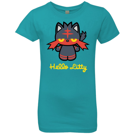 T-Shirts Tahiti Blue / YXS Hello Litty Girls Premium T-Shirt