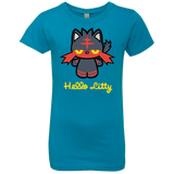 T-Shirts Turquoise / YXS Hello Litty Girls Premium T-Shirt