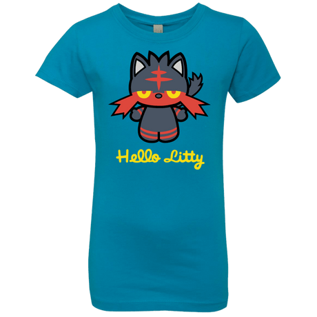 T-Shirts Turquoise / YXS Hello Litty Girls Premium T-Shirt
