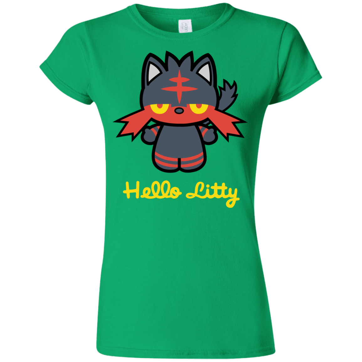 T-Shirts Irish Green / S Hello Litty Junior Slimmer-Fit T-Shirt