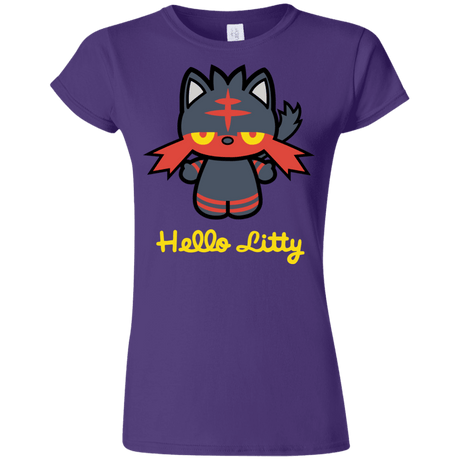 T-Shirts Purple / S Hello Litty Junior Slimmer-Fit T-Shirt