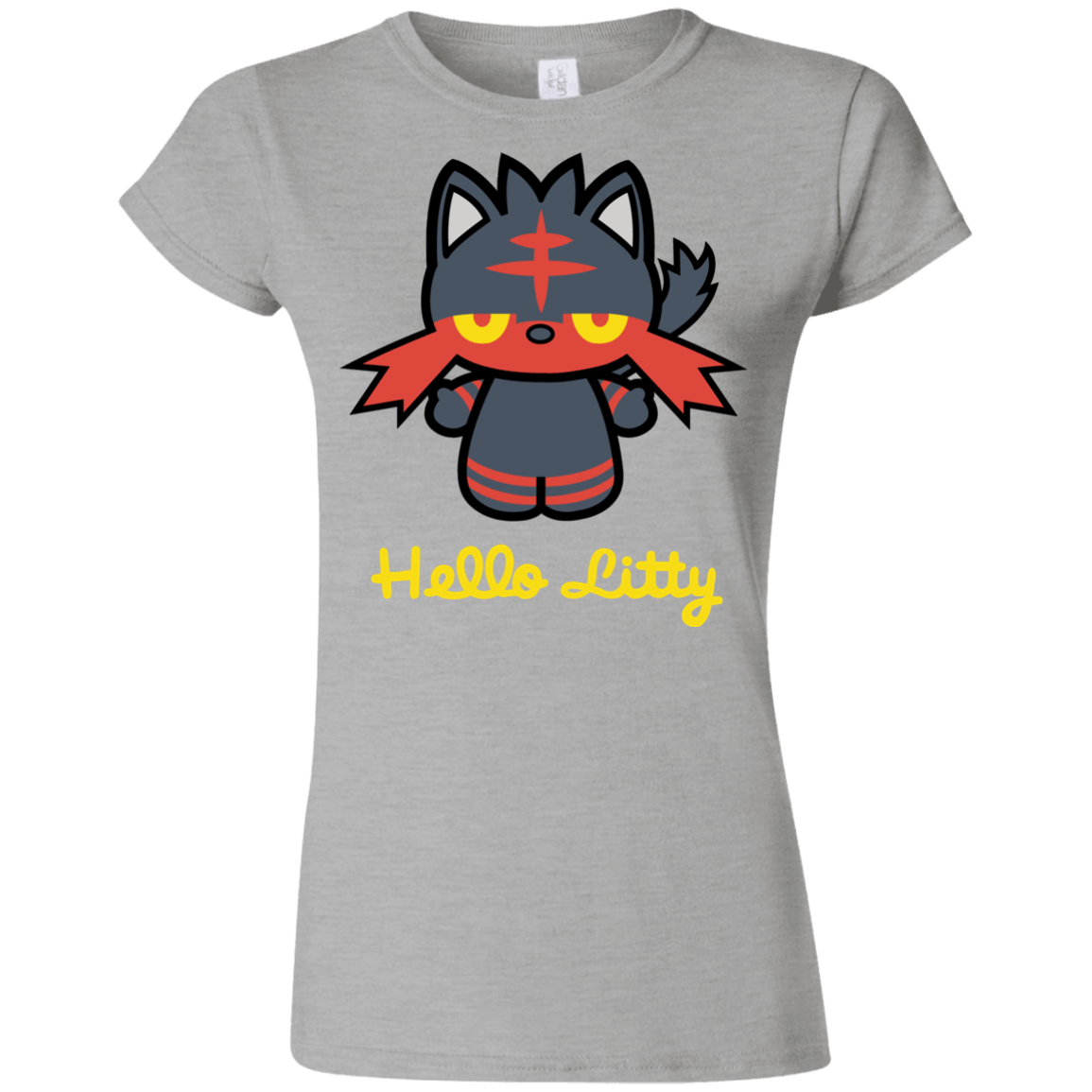 T-Shirts Sport Grey / S Hello Litty Junior Slimmer-Fit T-Shirt