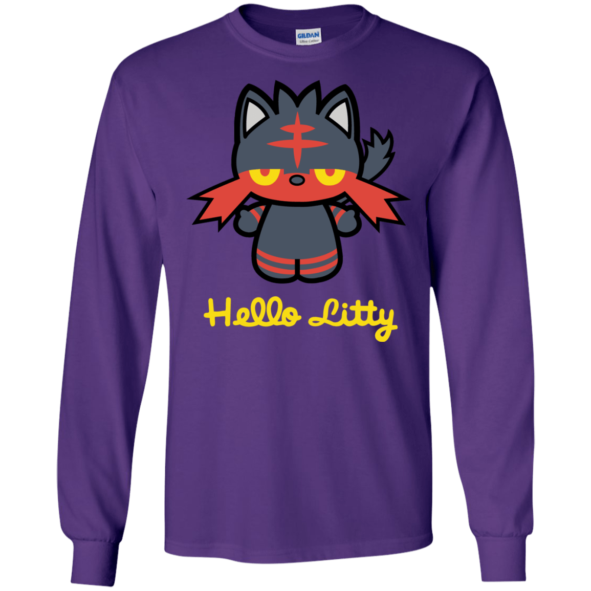 T-Shirts Purple / S Hello Litty Men's Long Sleeve T-Shirt