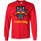 T-Shirts Red / S Hello Litty Men's Long Sleeve T-Shirt