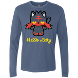 T-Shirts Indigo / S Hello Litty Men's Premium Long Sleeve