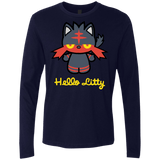 T-Shirts Midnight Navy / S Hello Litty Men's Premium Long Sleeve