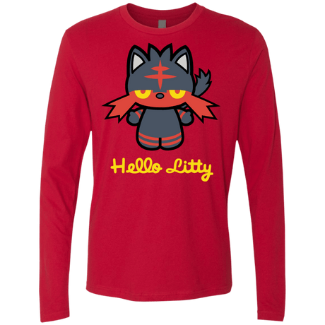 T-Shirts Red / S Hello Litty Men's Premium Long Sleeve
