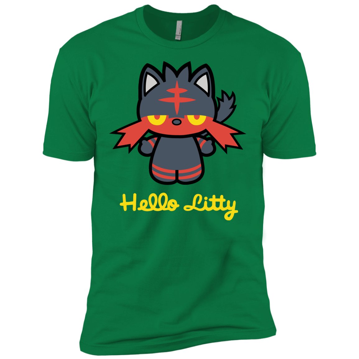 T-Shirts Kelly Green / X-Small Hello Litty Men's Premium T-Shirt