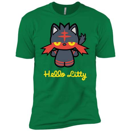 T-Shirts Kelly Green / X-Small Hello Litty Men's Premium T-Shirt