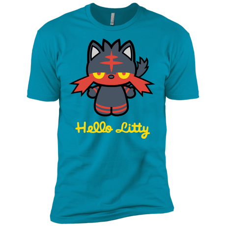 T-Shirts Turquoise / X-Small Hello Litty Men's Premium T-Shirt