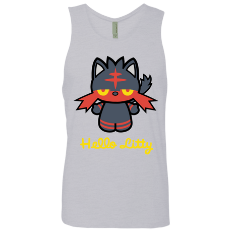 T-Shirts Heather Grey / S Hello Litty Men's Premium Tank Top