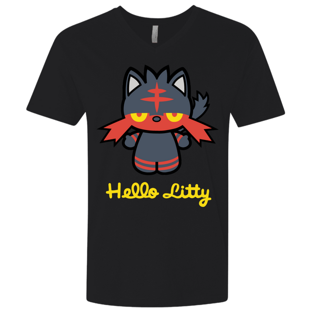 T-Shirts Black / X-Small Hello Litty Men's Premium V-Neck