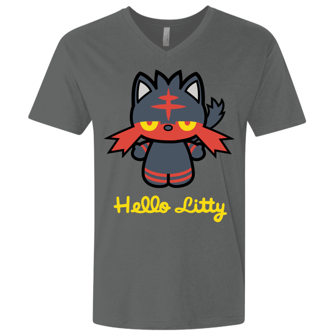 T-Shirts Heavy Metal / X-Small Hello Litty Men's Premium V-Neck