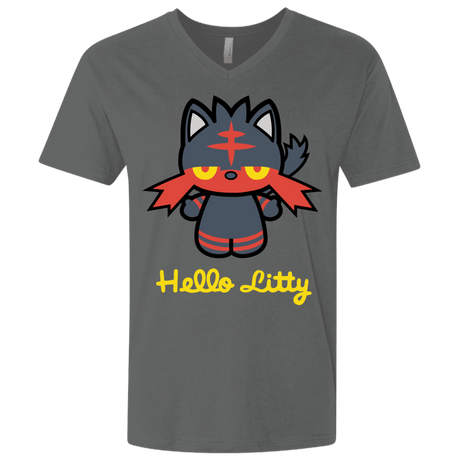 T-Shirts Heavy Metal / X-Small Hello Litty Men's Premium V-Neck