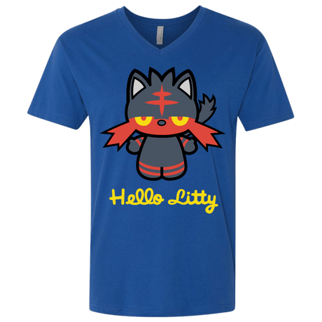 T-Shirts Royal / X-Small Hello Litty Men's Premium V-Neck