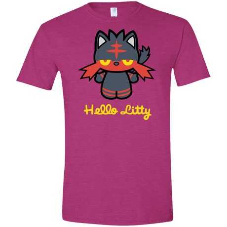 T-Shirts Antique Heliconia / S Hello Litty Men's Semi-Fitted Softstyle