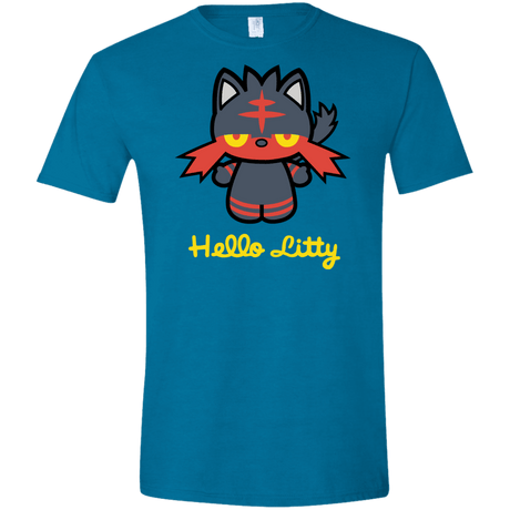 T-Shirts Antique Sapphire / S Hello Litty Men's Semi-Fitted Softstyle