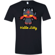 T-Shirts Black / X-Small Hello Litty Men's Semi-Fitted Softstyle