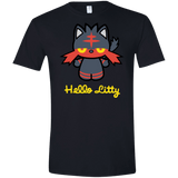T-Shirts Black / X-Small Hello Litty Men's Semi-Fitted Softstyle