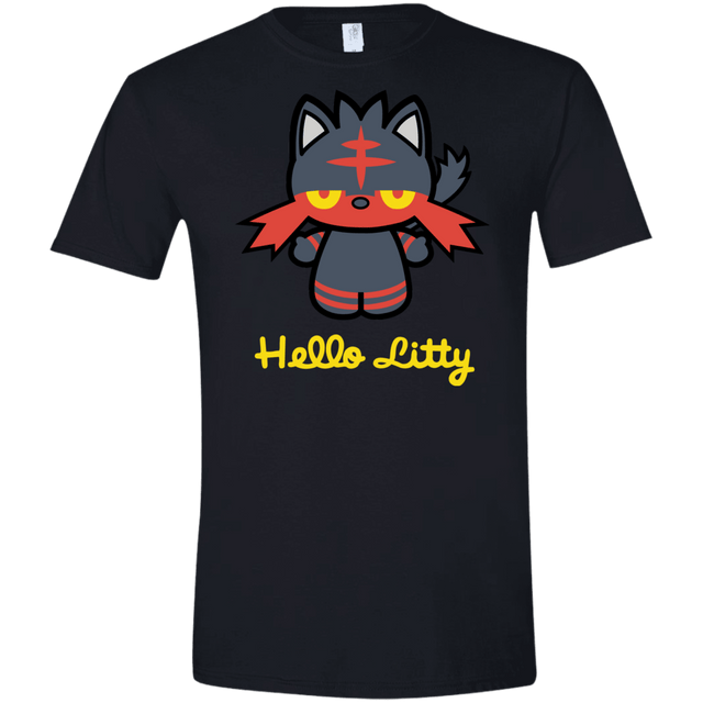 T-Shirts Black / X-Small Hello Litty Men's Semi-Fitted Softstyle