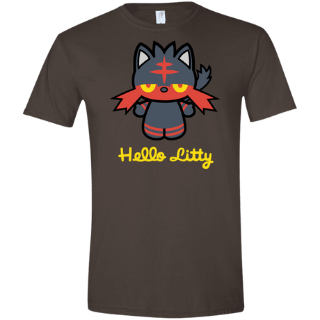 T-Shirts Dark Chocolate / S Hello Litty Men's Semi-Fitted Softstyle