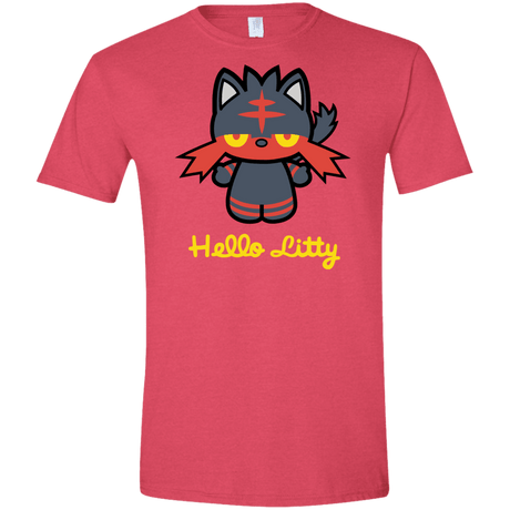 T-Shirts Heather Red / S Hello Litty Men's Semi-Fitted Softstyle