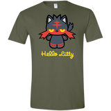 T-Shirts Military Green / S Hello Litty Men's Semi-Fitted Softstyle