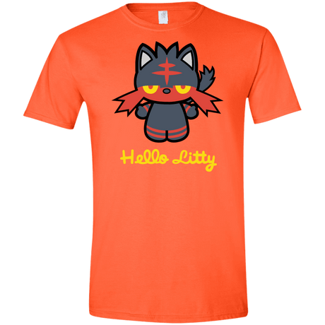 T-Shirts Orange / S Hello Litty Men's Semi-Fitted Softstyle