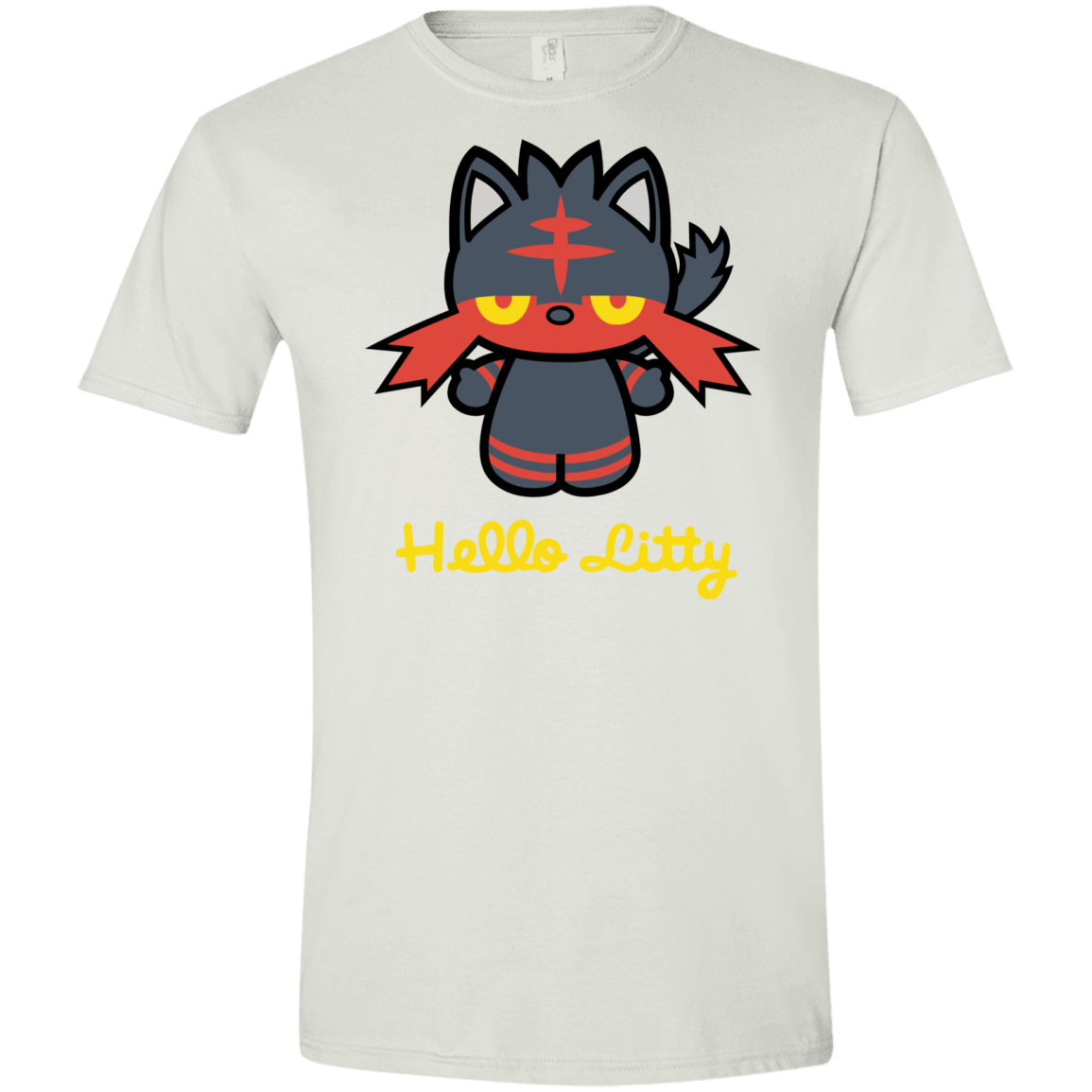 T-Shirts White / X-Small Hello Litty Men's Semi-Fitted Softstyle