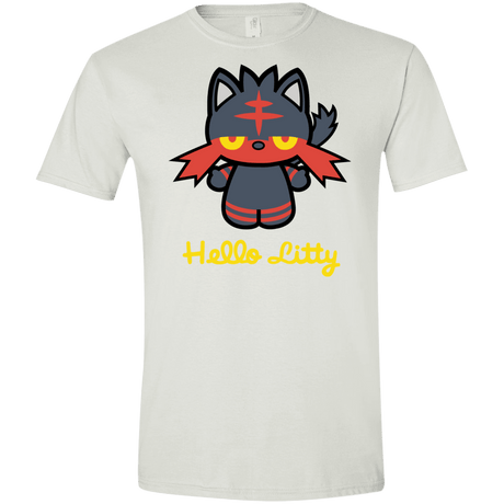 T-Shirts White / X-Small Hello Litty Men's Semi-Fitted Softstyle