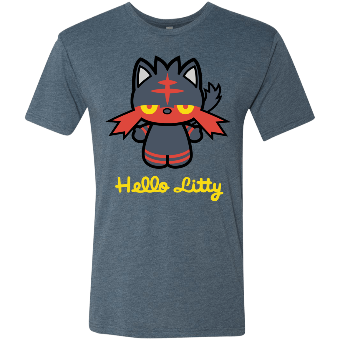 T-Shirts Indigo / S Hello Litty Men's Triblend T-Shirt