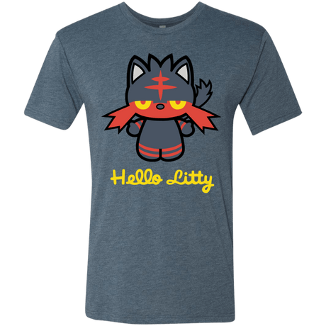 T-Shirts Indigo / S Hello Litty Men's Triblend T-Shirt