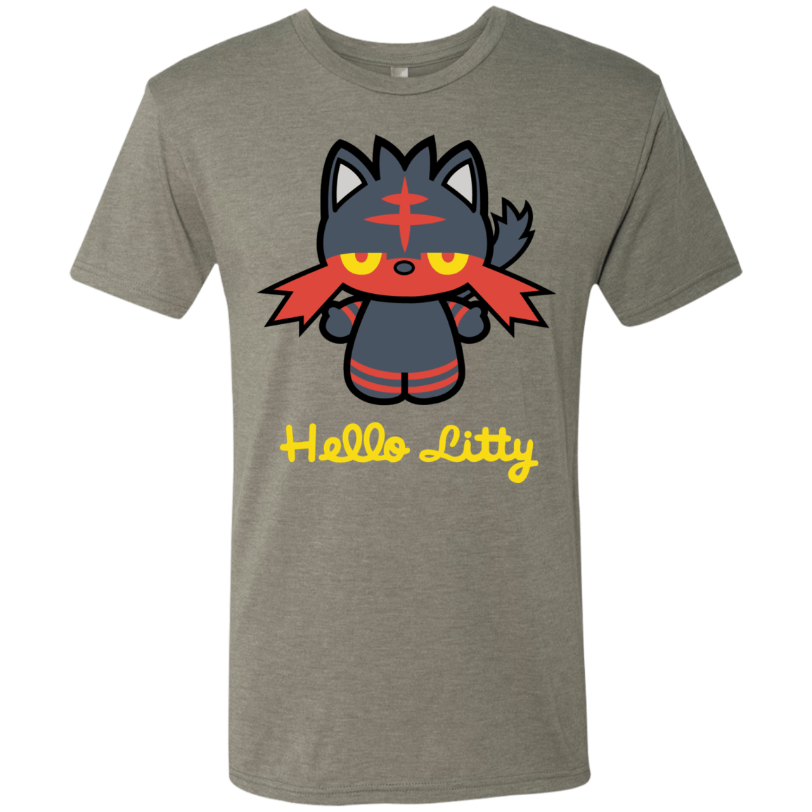 T-Shirts Venetian Grey / S Hello Litty Men's Triblend T-Shirt
