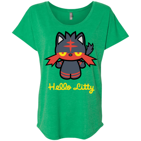 T-Shirts Envy / X-Small Hello Litty Triblend Dolman Sleeve