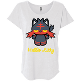 T-Shirts Heather White / X-Small Hello Litty Triblend Dolman Sleeve