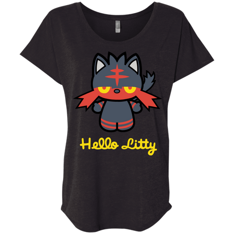 T-Shirts Vintage Black / X-Small Hello Litty Triblend Dolman Sleeve