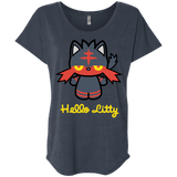 T-Shirts Vintage Navy / X-Small Hello Litty Triblend Dolman Sleeve