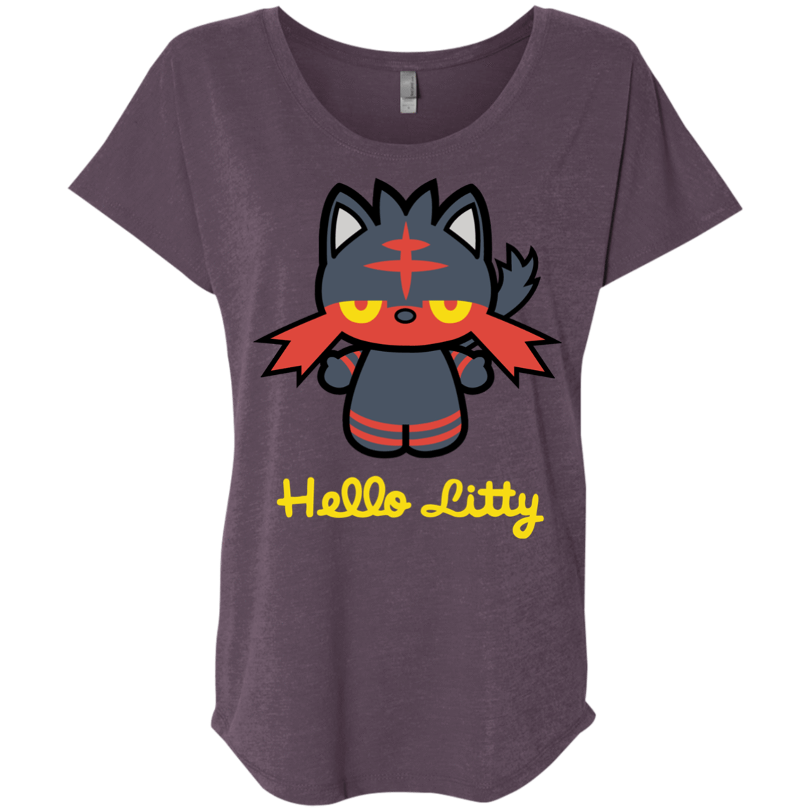 T-Shirts Vintage Purple / X-Small Hello Litty Triblend Dolman Sleeve