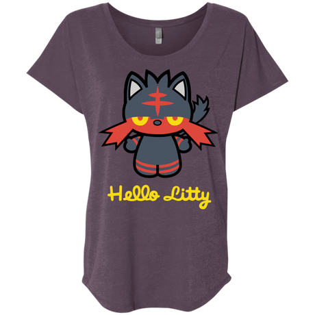 T-Shirts Vintage Purple / X-Small Hello Litty Triblend Dolman Sleeve