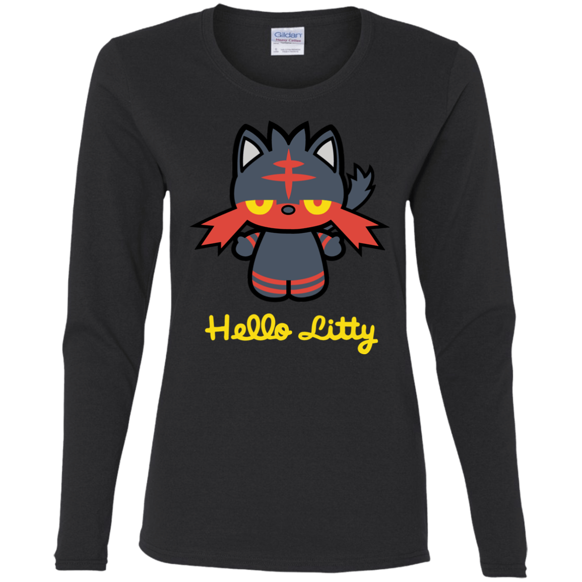 T-Shirts Black / S Hello Litty Women's Long Sleeve T-Shirt
