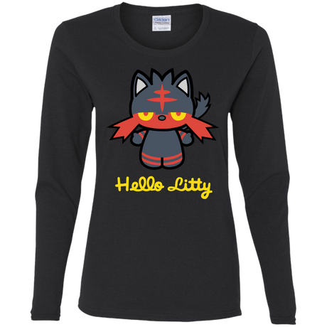 T-Shirts Black / S Hello Litty Women's Long Sleeve T-Shirt