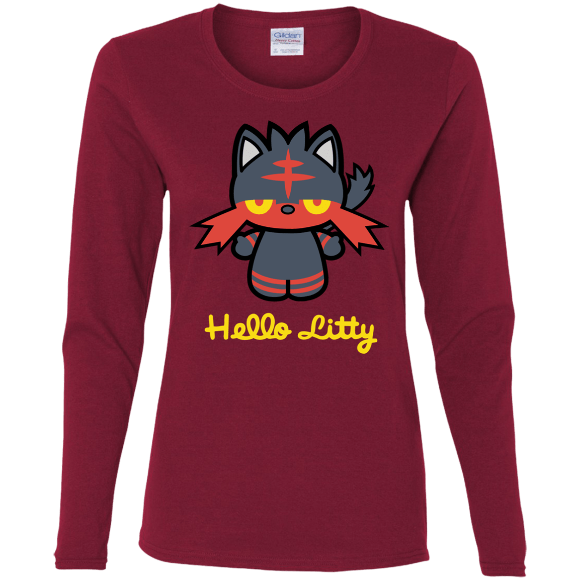 T-Shirts Cardinal / S Hello Litty Women's Long Sleeve T-Shirt