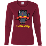 T-Shirts Cardinal / S Hello Litty Women's Long Sleeve T-Shirt